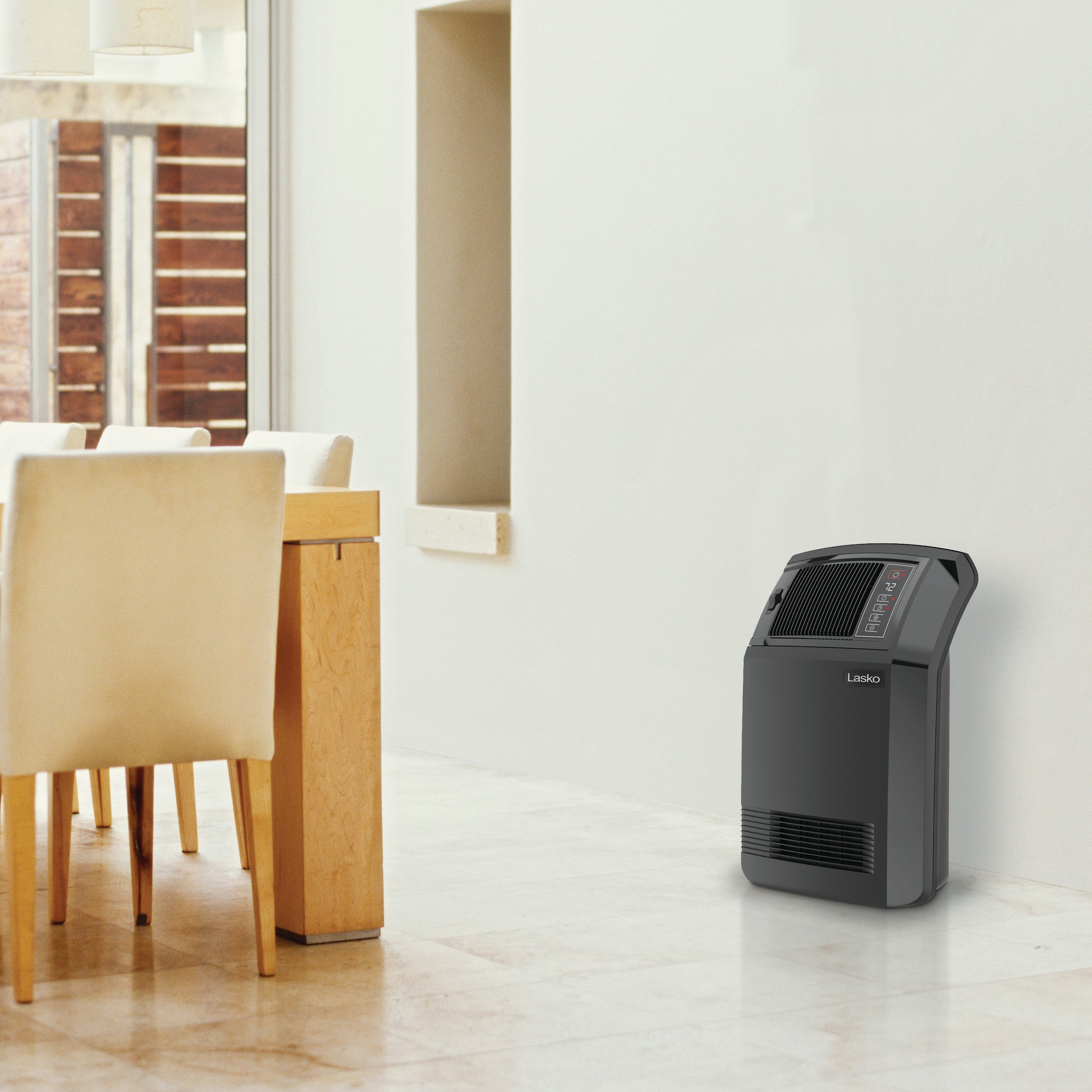 Lasko 23 Ceramic Console Space Heater: 2 Heat Settings. Remote. Timer. Adjustable Louvers. Thermostat. Black - Image 5