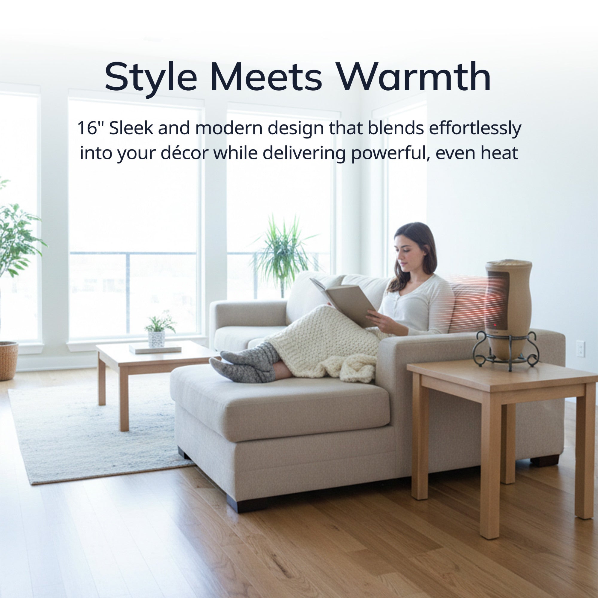 Lasko 16 Ceramic Tower Space Heater: Oscillating. 2 Heat Settings. Remote. Timer. Thermostat. Beige - Image 3