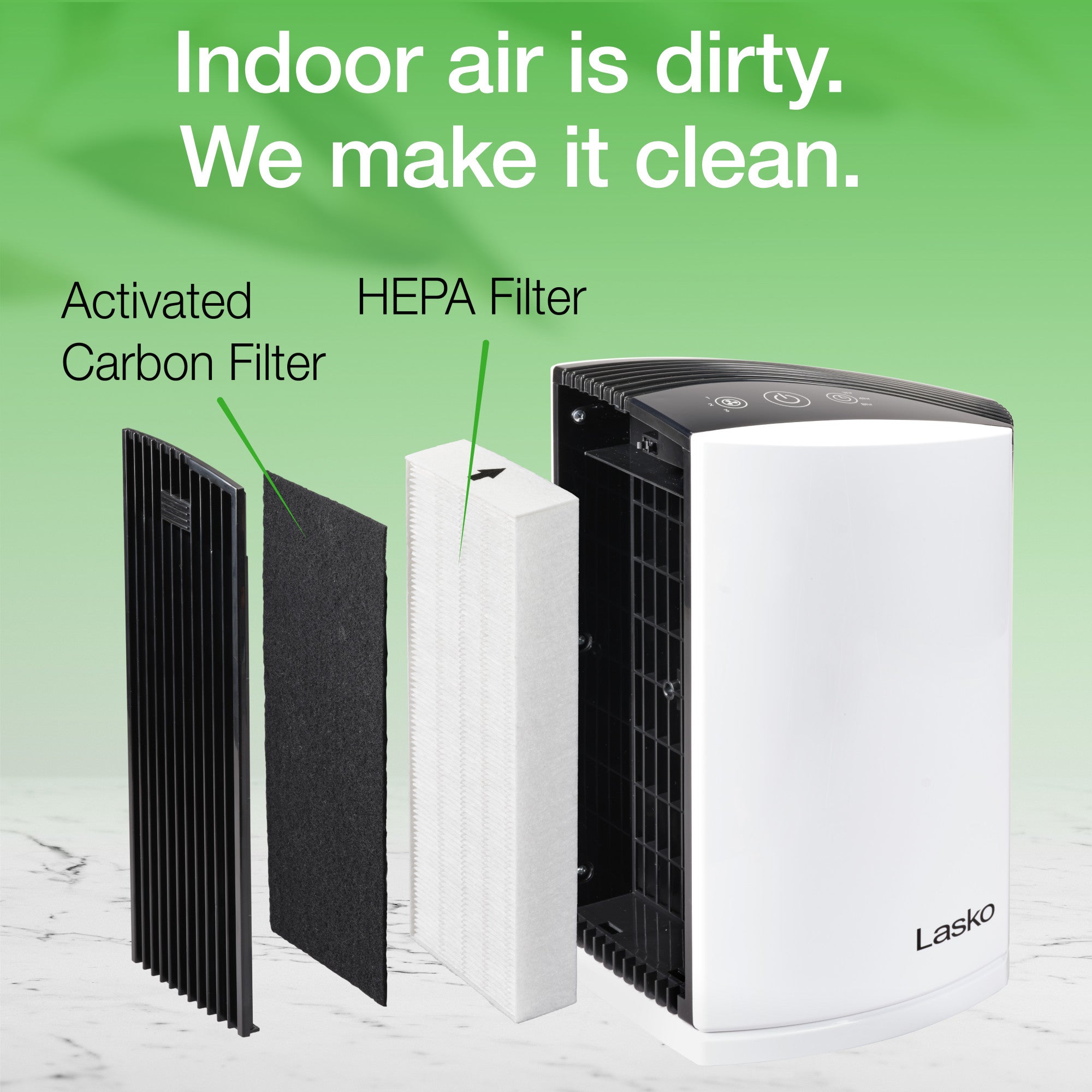 Lasko True HEPA Filter Desktop Air Purifier with Timer. LP200. White - Image 5