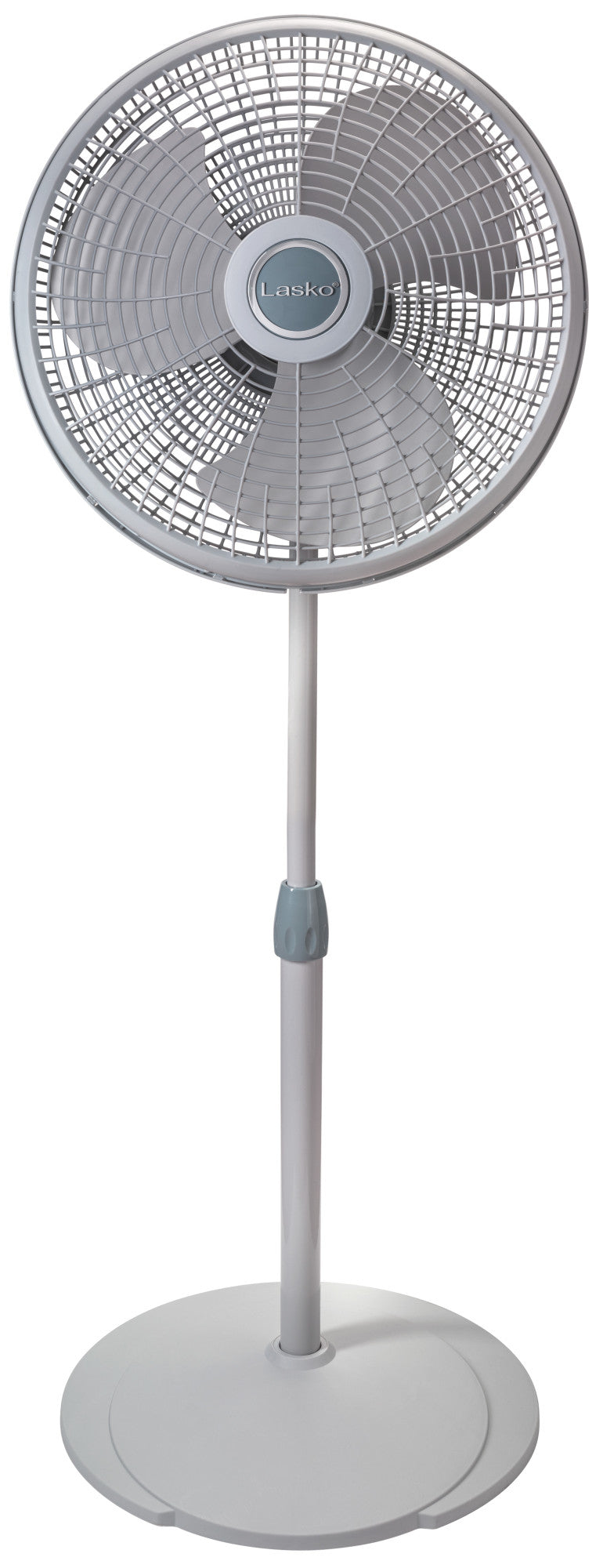Lasko 16 Pedestal Fan: Oscillating. 3-Speed. Adjustable Height. Gray - Image 3