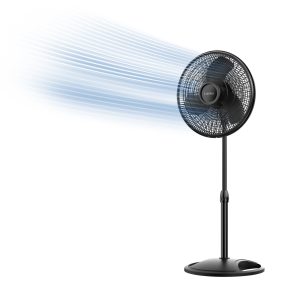 Lasko 16 Pedestal Fan: Oscillating. 3-Speed. Adjustable Height. Black