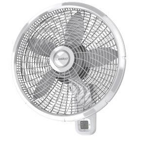 Lasko 18 Wall Mount Fan: Oscillating. 3-Speed. Remote. Timer. White